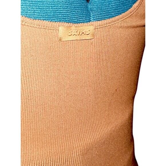 SKIMS Soft Lounge Ribbed Long Stretch Modal Slip Dress Maxi Camel Size X… - Picture 6 of 7